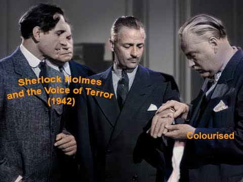 Sherlock Holmes | The Voice of Terror (1942) | Starring Basil Rathbone and Nigel Bruce | Colourised