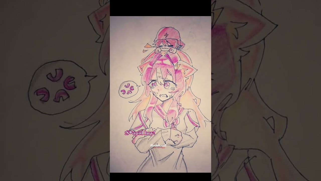 GO AWAY!//draw//ib:sound×me?||ft:indah&Leo||#indahartt#art#drawing#trendingshorts#fyppppppppp