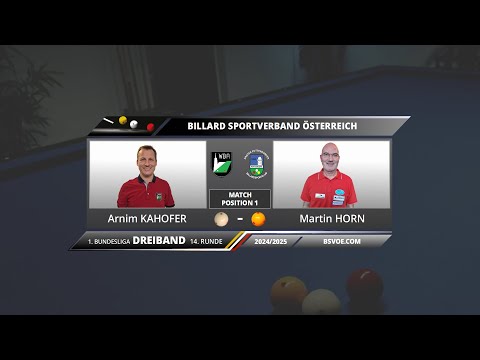 Arnim KAHOFER (WBA) gg. Martin HORN (POT) - 1. Dreiband Bundesliga Österreich 2024/25