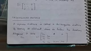 Introduction to Matrices Part 6 Diagonal, Identity and Triangular Matrices