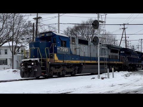 Pan Am the pink elephant carry’s freight train in Chelmsford MA [3-1-2022]