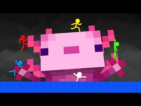 Stickman VS Minecraft: Giant Axolotl - AVM Shorts Animation