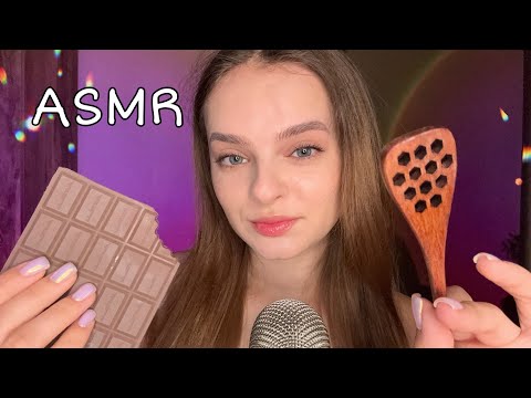 ASMR Triggers & Mouth Sounds👄No talking (Chocolate, Honey,  Spit paiting)