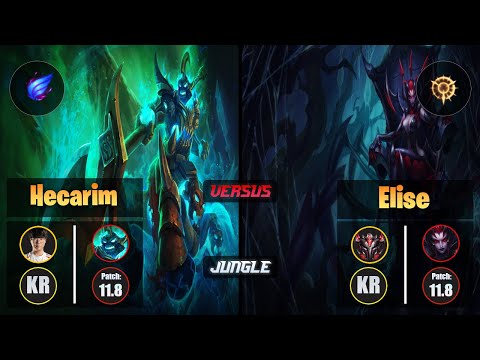 Haru HECARIM (Jungle) [Phase Rush] VS ELISE - Grandmaster KR Patch 11.8