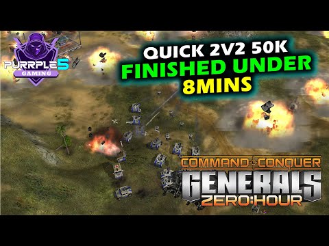 Quick 2v2 50k - C&C Generals Zero Hour - Game Replay - 2v2 Online Multiplayer