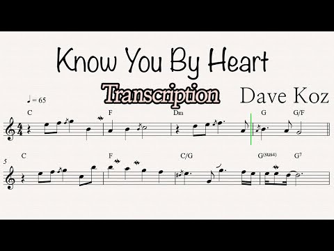 Know You By Heart - Dave Koz (Transcription)