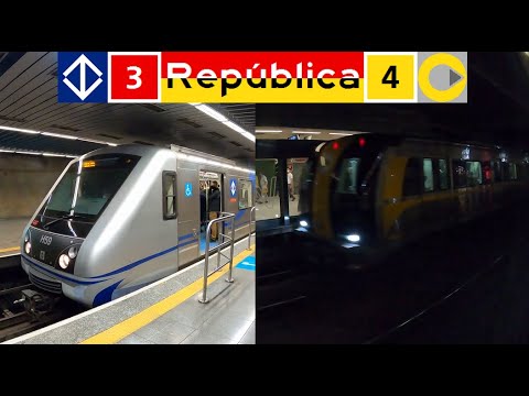 Metrô SP e ViaQuatro | Trens na estação República #2