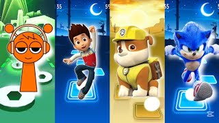 Help Sprunki 🆚️Sonik🆚️Paw patrol🆚️Payder Music batll#coffindance #tileshop #music