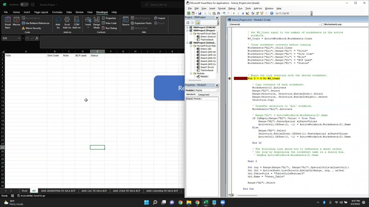 Excel Project - Daniel Vogt