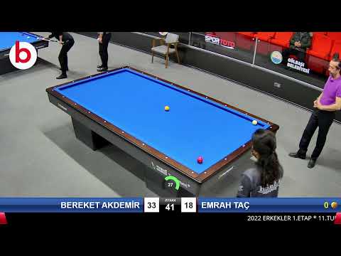 BEREKET AKDEMİR & EMRAH TAÇ Bilardo Maçı - 2022 ERKEKLER 1.ETAP-11.TUR