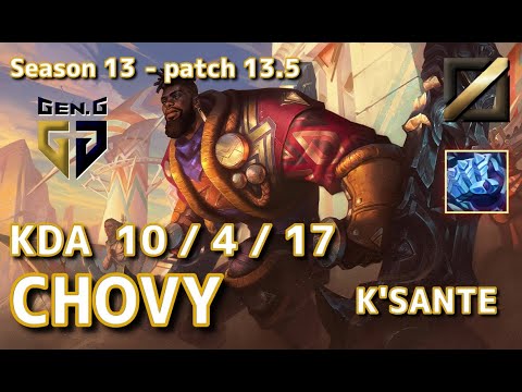 【KRサーバー/C1】Gen.G Chovy カサンテ(K'Sante) VS トリスターナ(Tristana) MID - Patch13.5 KR Ranked【LoL】
