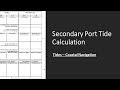 Secondary Port Tide Calculation Tides Coastal Navigation
