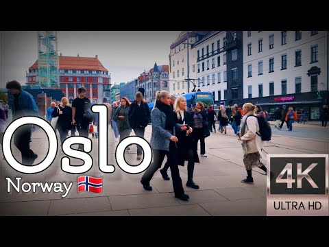 👣Walk with Me in Norway | Oslo City Center (Sentrum) | 4K experience | Autumn 2023👣