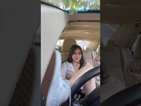 Girl Removes Her Socks and Shows Her Feet in Car 