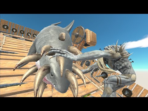 MEGALODON vs SCOURGE and WORKSHOP CREATIONS - UNSTABLE FLOOR - Animal Revolt Battle Simulator