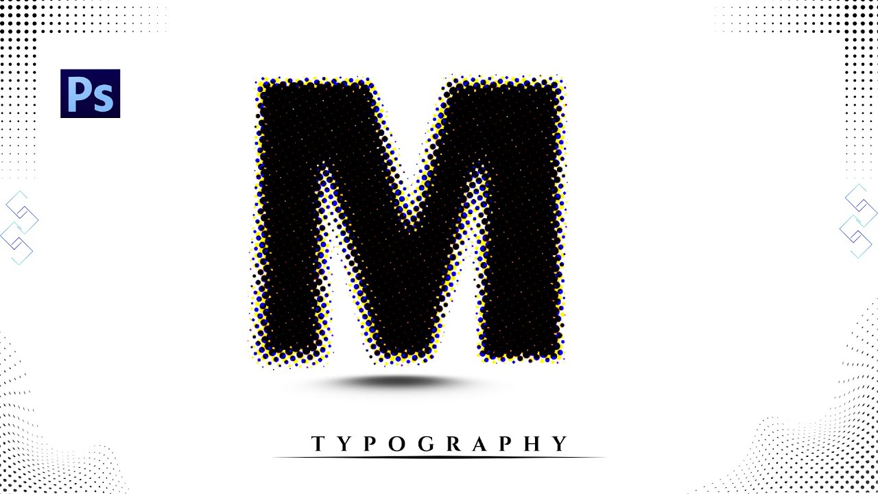 Halftone Text Effect | Typography Design | Easy Photoshop Tutorial | Beginners Photoshop Tutorial