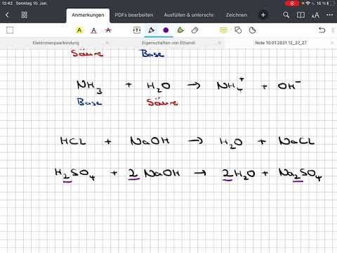 Säuren und Basen nach Brönsted, Neutralisation, Protolysestufen