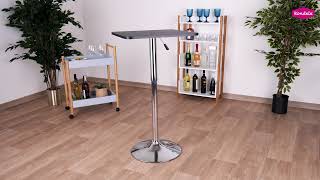 Barový stôl, 60cm, nastaviteľný, biely, FLORIAN 2 NEW