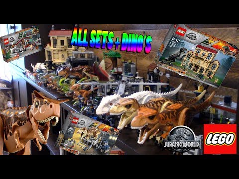 ALL LEGO JURASSIC WORLD FALLEN KINGDOM SETS + ALL DINOS!!!