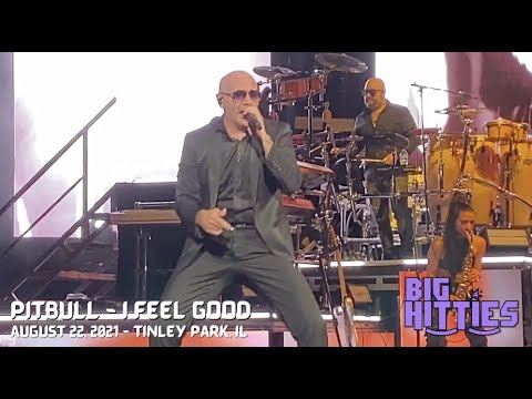 Pitbull performs "I Feel Good" in Tinley Park, IL, on August 22, 2021
