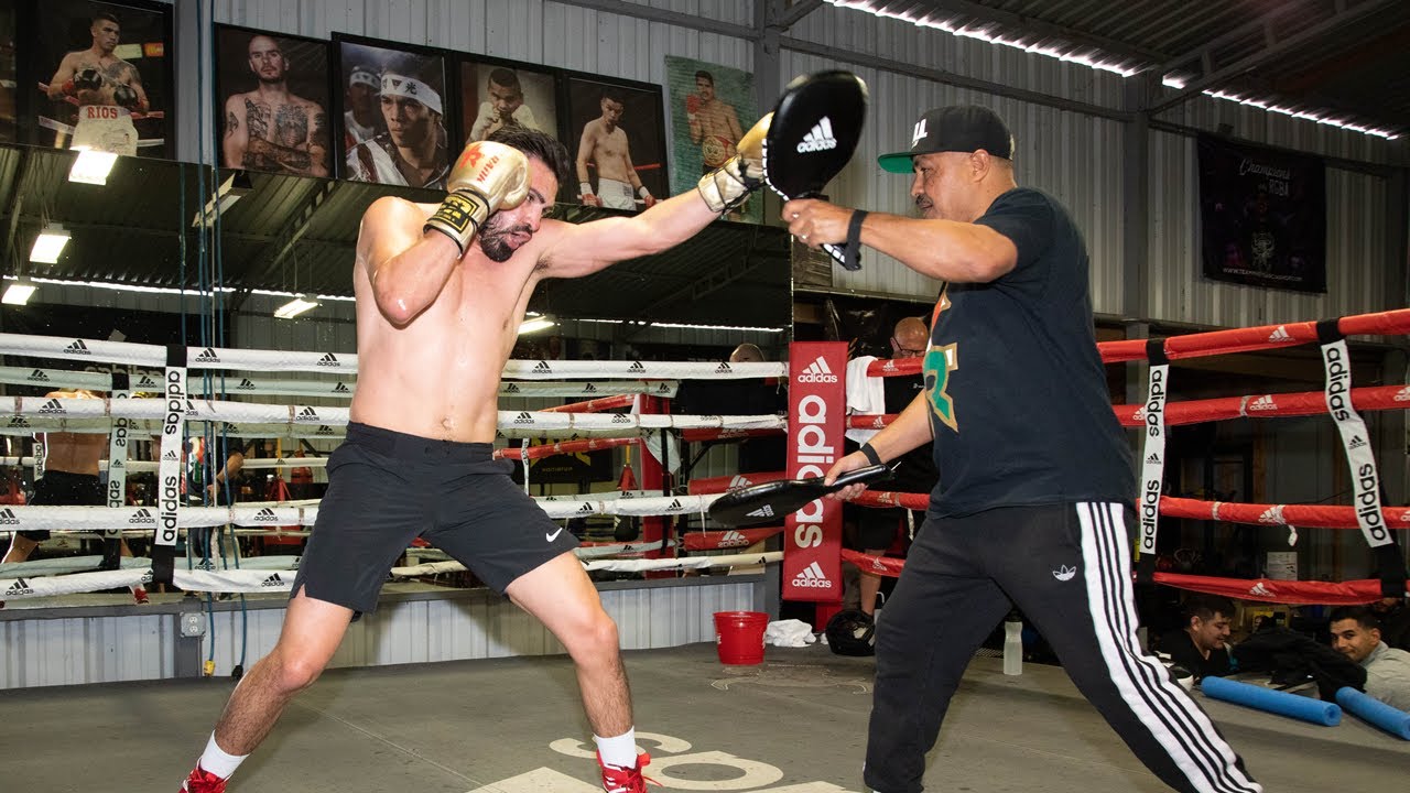 Jose Ramirez training for Jose Pedraza fight in Fresno, CA