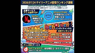 2026/07/24 - Daily SVOD Anime Ranking｜国民的アニメを超える義母と無職転生