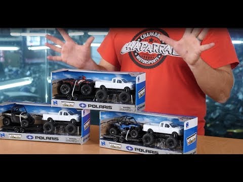 New Ray Toys 4x4 Truck  Polaris RZR Ranger or Sportsman on Flat Bed Trailer