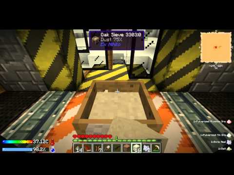(Minecraft) Crash Landing Hard Route - Episode 2- Automated sieving, sleeping bag, and near death!
