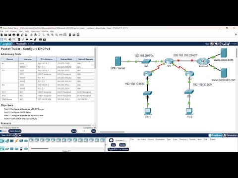 7.2.10 Packet Tracer – Configure DHCPv4 شرح وحل