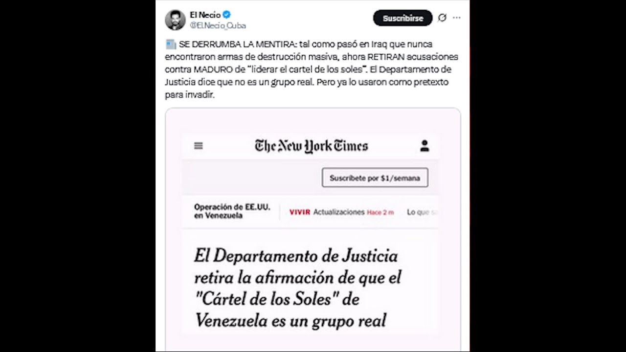 ¡BOMBAZO! Justicia de EEUU reconoce que el Cartel de los Soles no existe