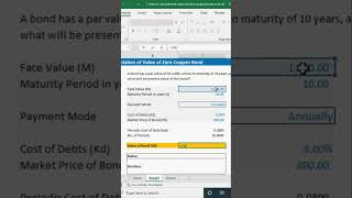 How to calculate the value of zero coupon bond in Excel