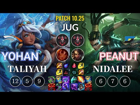 HLE yoHan Taliyah vs DYN Peanut Nidalee Jungle - KR Patch 10.25