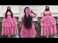 Meesho సారీ తో Long Frock Cutting ️ Stitching