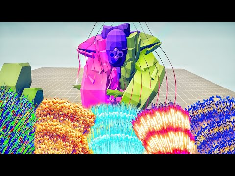 CANDY GOLEM vs 3x EVERY GOD - Totally Accurate Battle Simulator TABS
