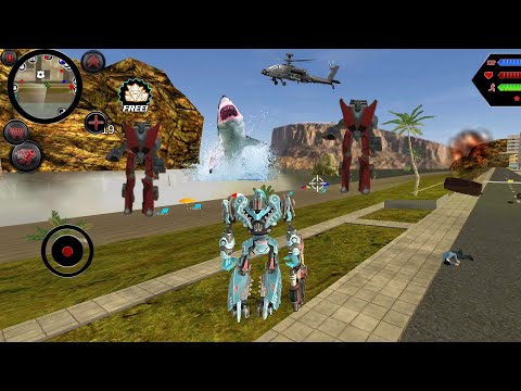 Robot Shark (Shark Fight Car Robot on Sea) Robot River Monster in Water - Android Gameplay HD