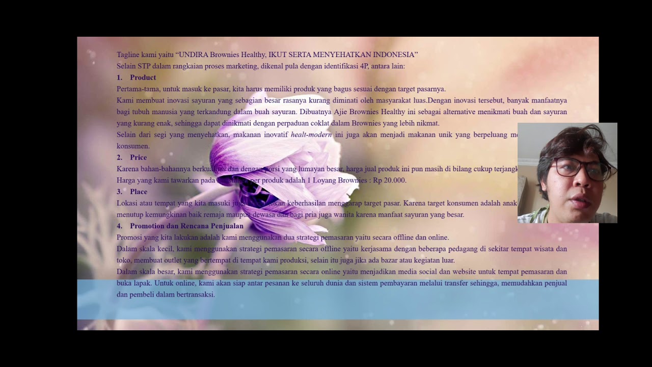 Proposal usaha Brownies Healthy