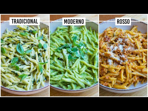 Three pesto recipes: Genoese, modern and Sicilian