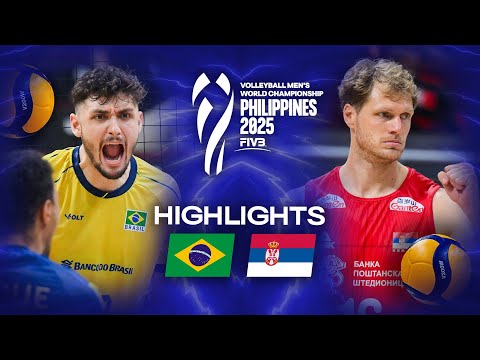 Brazil 🇧🇷 vs. Serbia 🇷🇸 - Highlights | Men's World Championships 2025
