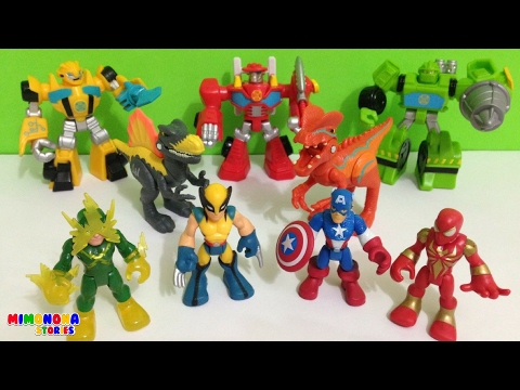 Juguetes de Playskool Heroes : Dinosaurios Transformers Superheroes y Villanos - Mimonona Stories Video