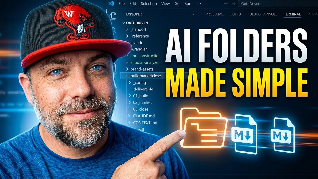 Jake Van Clief's ICM folder system explained in plain English, the full 18 minute walkthrough on YouTube