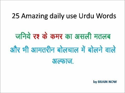 urdu words of daily use 25 top