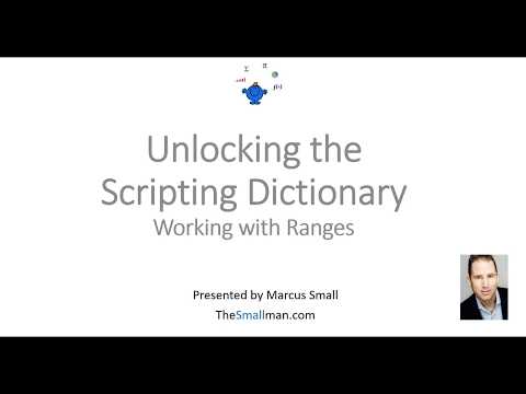 Scripting Dictionary with Ranges