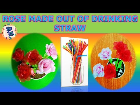 HOW TO MAKE ROSE FLOWER FROM DRINKING STRAW |DRINKING STRAW CRAFT IDEA | DRINKING STRAW ROSE FLOWER
