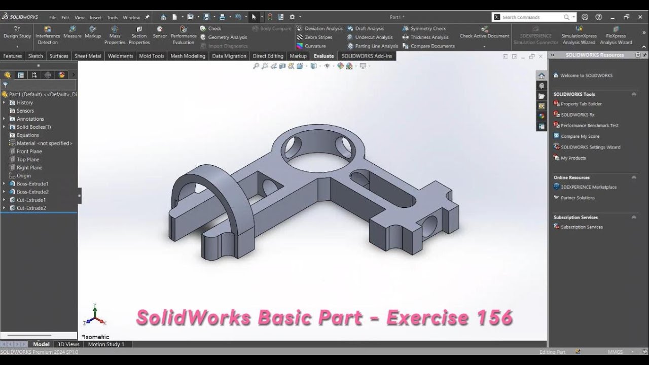 SolidWorks Basic Part - Exercise 156