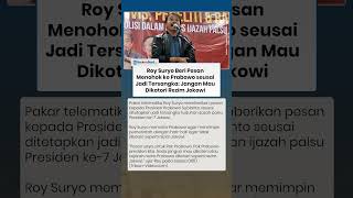 Roy Suryo Beri Pesan Menohok ke Prabowo seusai Jadi Tersangka Jangan Mau Dikotori Rezim Jokowi