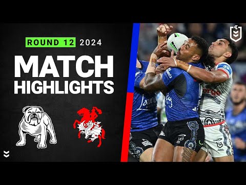 NRL 2024 | Bulldogs v Dragons | Match Highlights