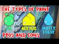 The Types Of Paint Oil Acrylic Watercolor The Pros And Cons