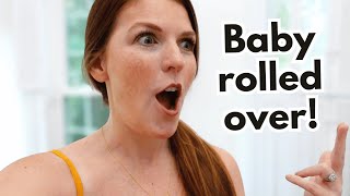 Baby rolled over FOR THE FIRST TIME!