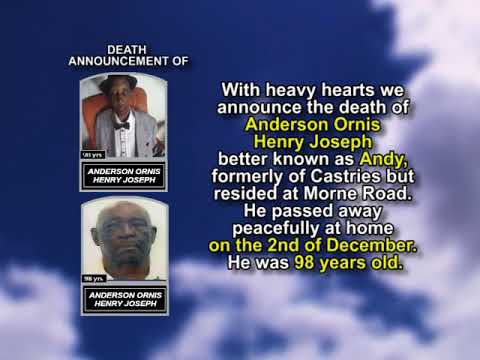 Anderson Ornis Henry Joseph ~ Short Obituary