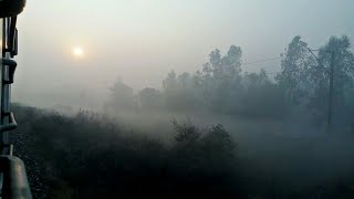 preview picture of video 'Chilly Foggy Winter Morning Beautiful Scenes By Speeding Indian Express Train'